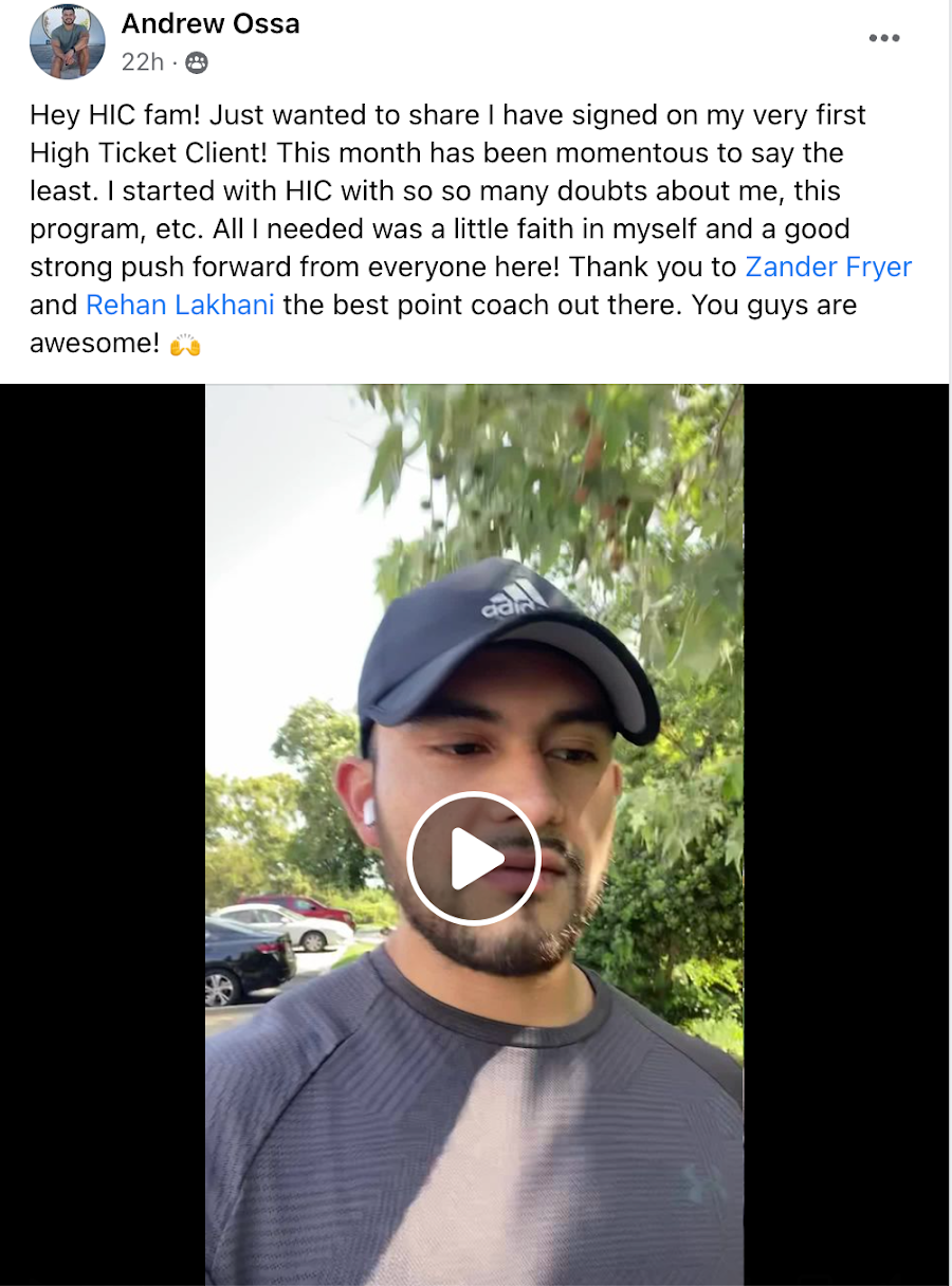 Andrew — fitness coach, first high-ticket client at $2.5K
