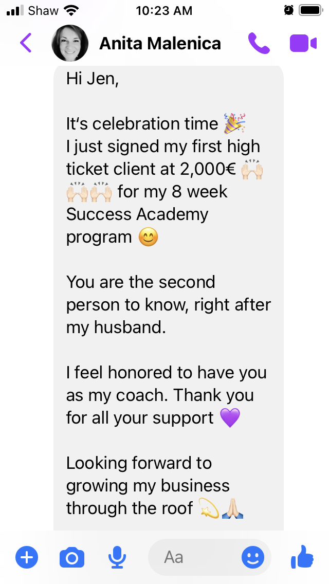 Anita — career coach, first high-ticket client at €2K