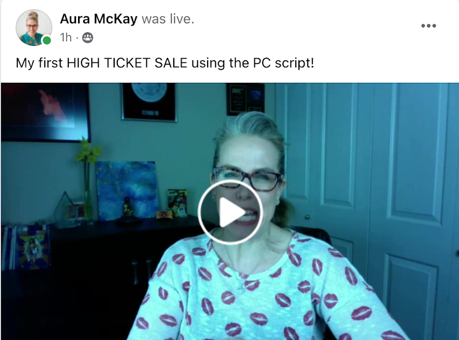 Aura — business coach, first high-ticket sale