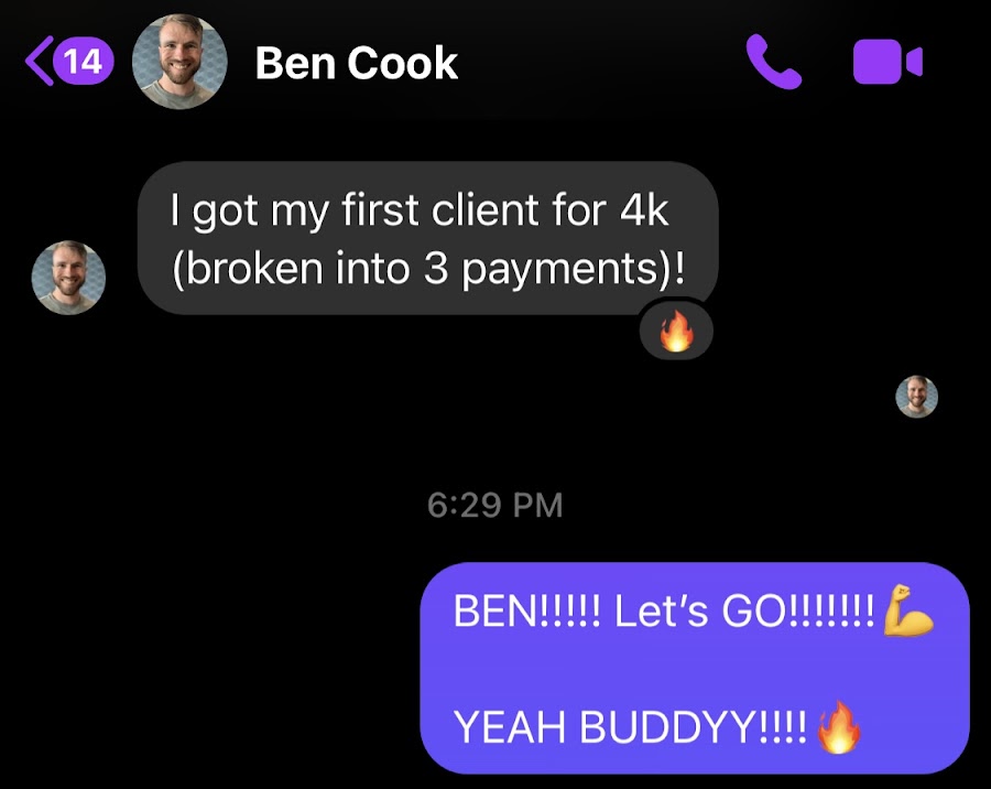 Ben — business coach, first client at $4K